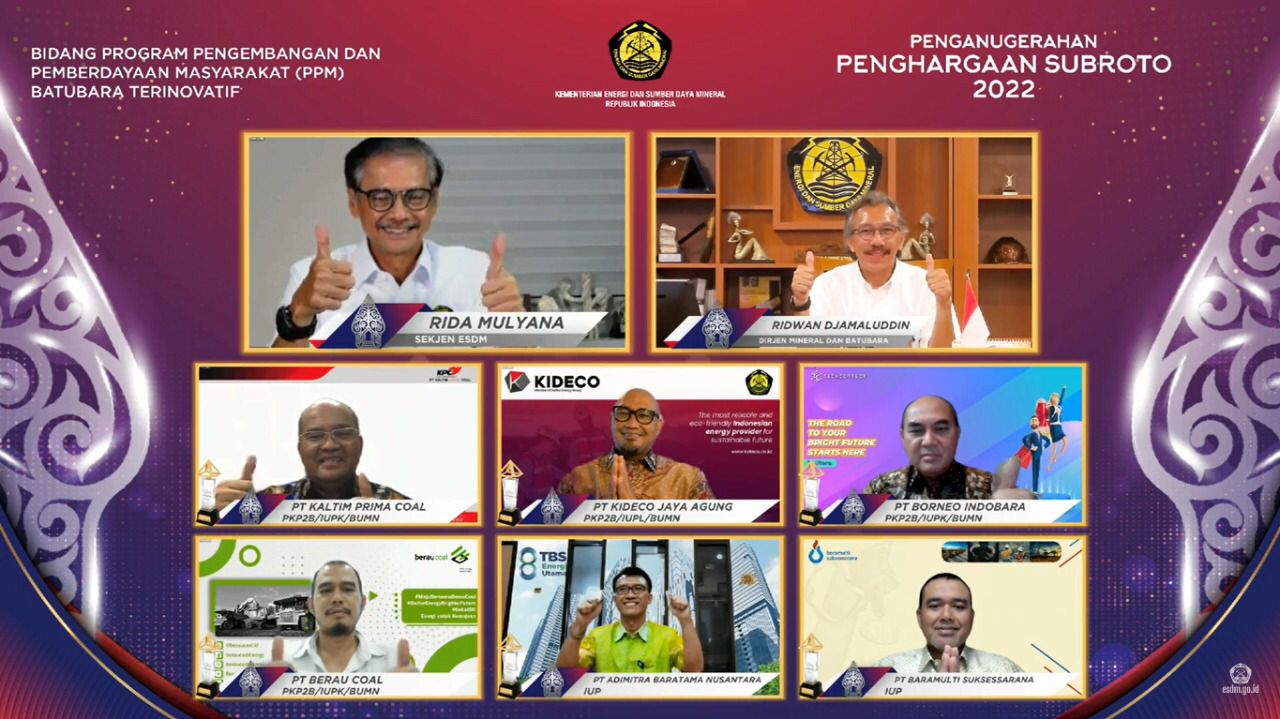 Acara Penghargaan Subroto 2022 secara daring.