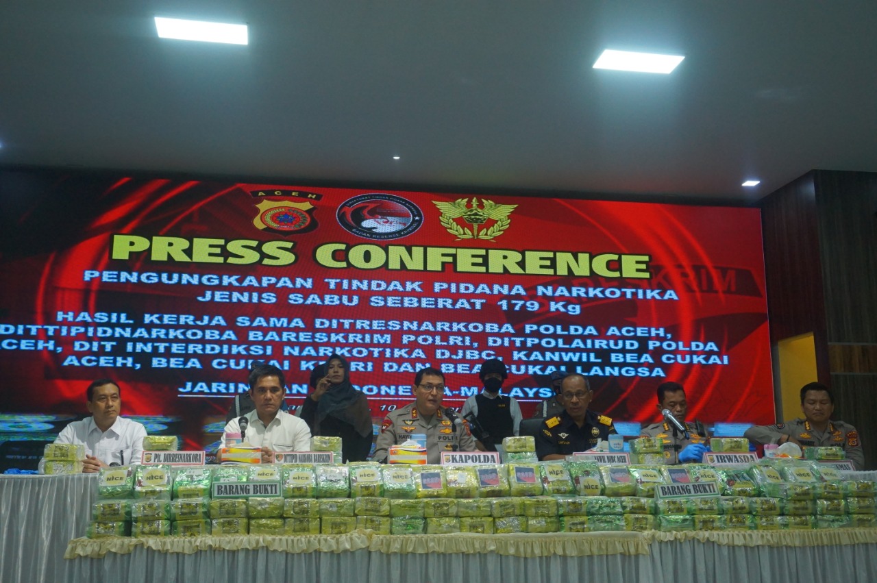 Pemgungkapan pengagalan peredaean narkotika hasil sinergi Polri-Bea Cukai