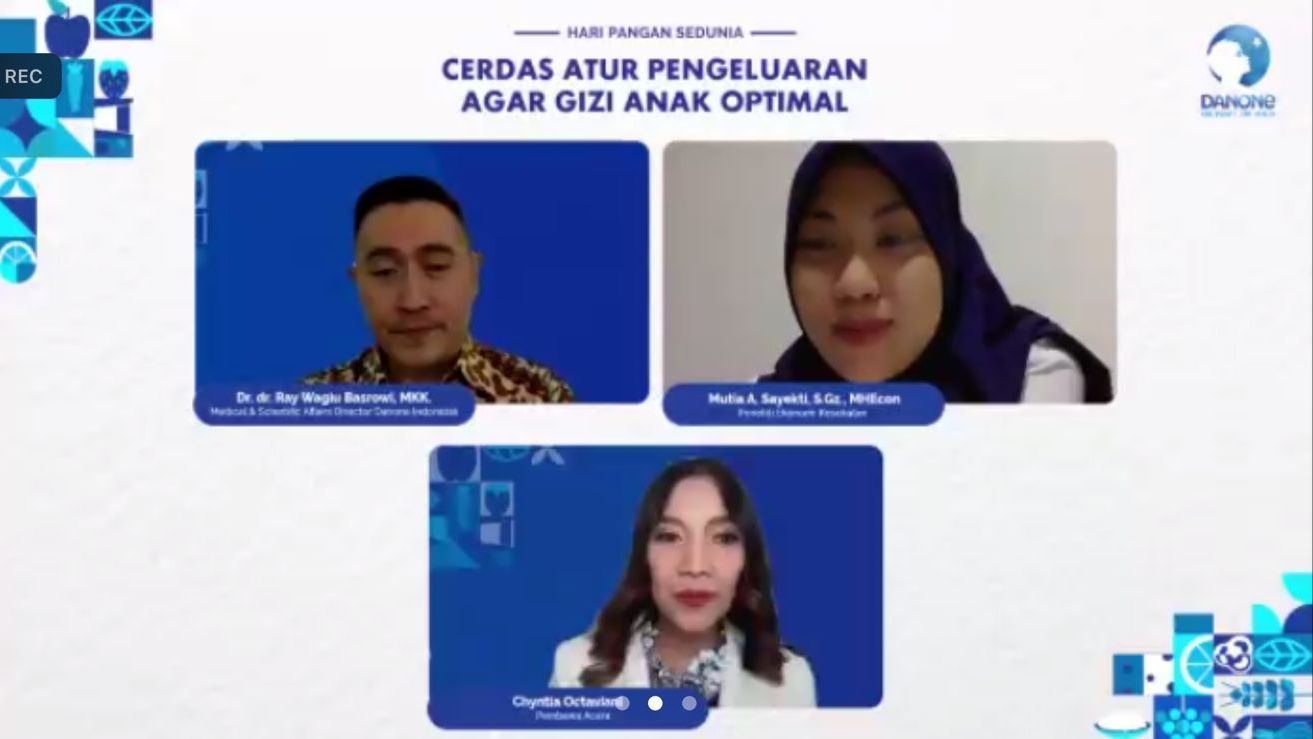 Webinar yang berjudul “Peringati Hari Pangan Sedunia, Danone Indonesia Ajak Masyarakat Cerdas Atur Pengeluaran Agar Gizi Anak Optimal”.