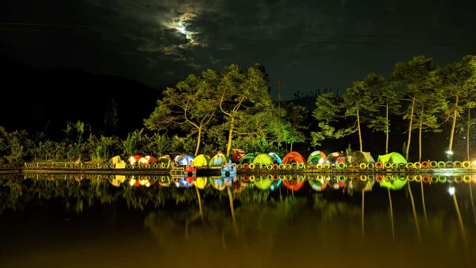 Embung Pelangi di Desa Nglarangan, Kecamatan Tretep, Temanggung, Jawa Tengah 