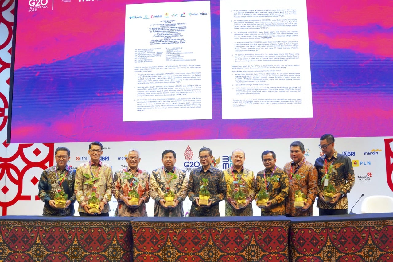 Penandatangan Letter of Intent Proyek Pilot Perdagangan Karbon Voluntary Carbon Market BUMN