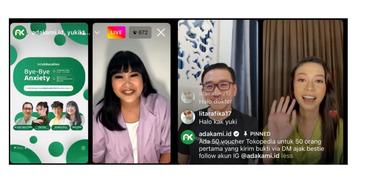 AdaKami lakukan literasi keuangan melalui Instagram Live. 