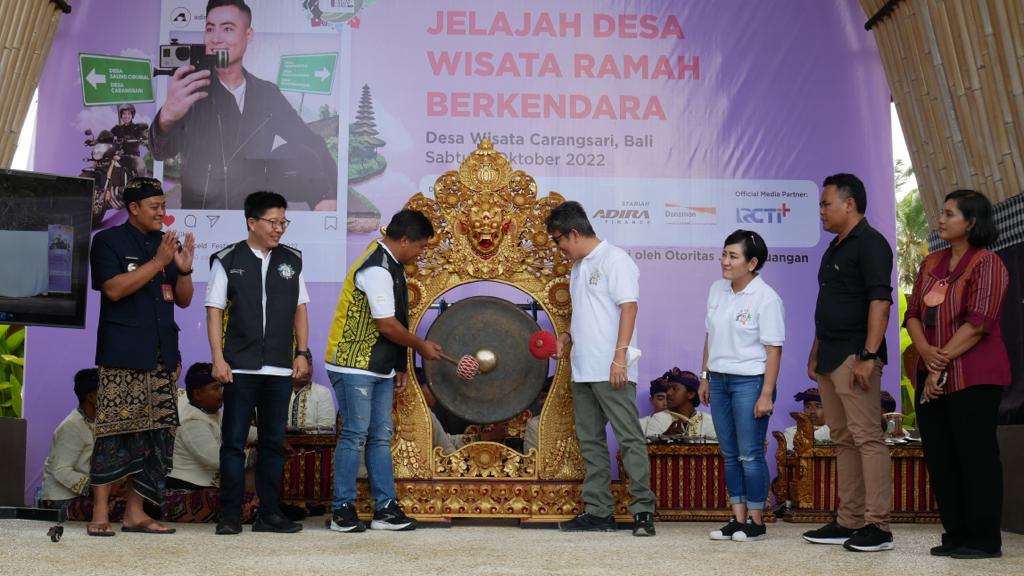 Acara peresiman Desa Wisata Ramah Berkendara di Desa Carangsari, Kecamatan Petang, Kabupaten Badung, Bali.
