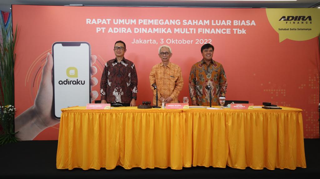 PT Adira Dinamika Multi Finance Tbk melaksanakan Rapat Umum Pemegang Saham Luar Biasa (RUPSLB) yang menghasilkan keputusan.