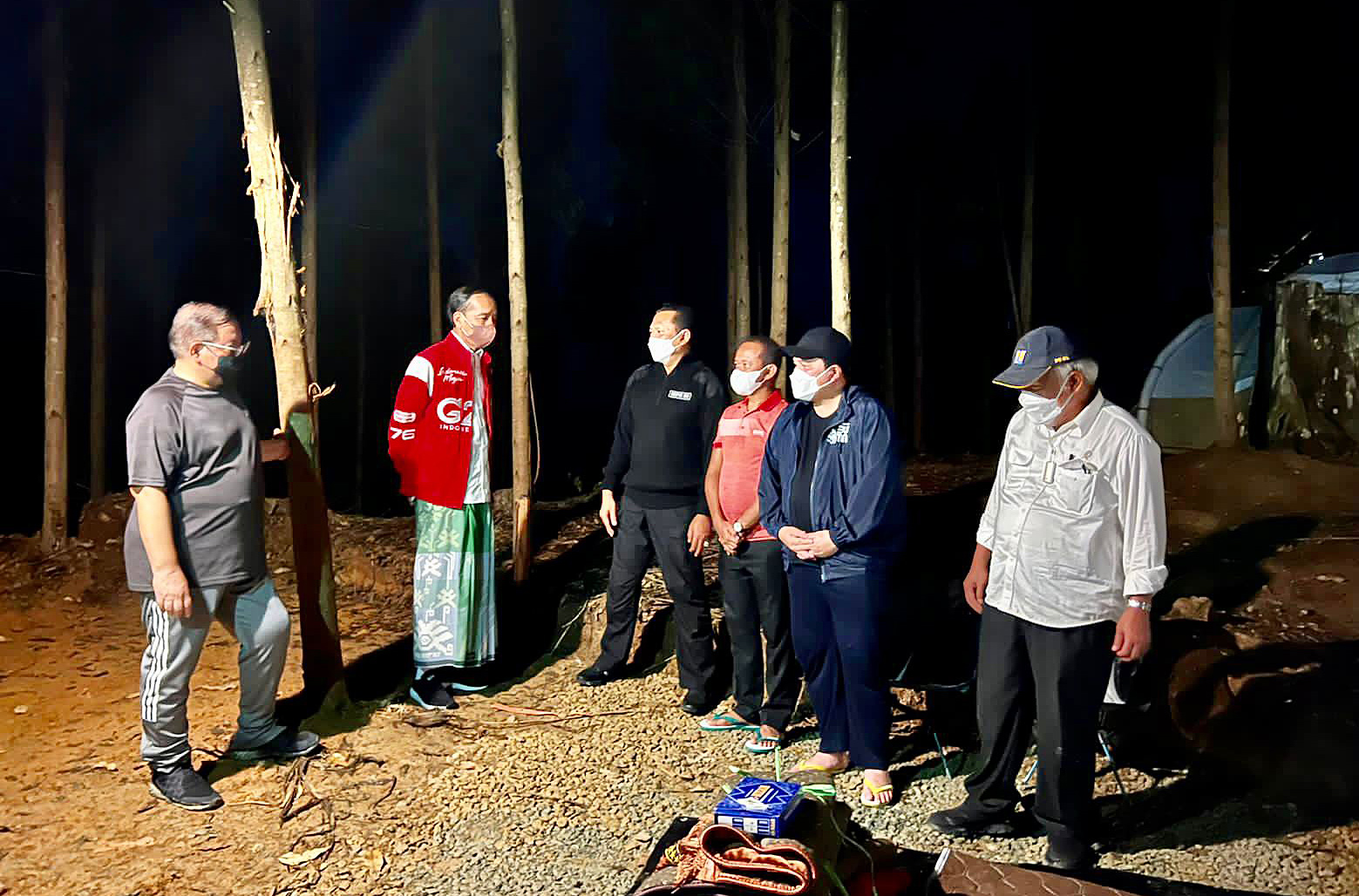 Acara kemah di Ibu Kota Negara (IKN) Nusantara di Kecamatan Sepaku, Penajam Paser Utara, Kalimantan Timur.