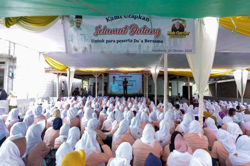 Doa Bersama Untuk Indonesia di Kabupaten Mojokerto yang diselenggarakan oleh relawan Mak Ganjar Jawa Timur, Senin (24/10/2022) 
