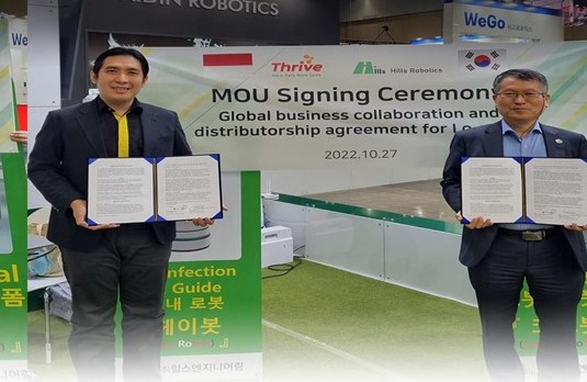 Penandatanganan kerja sama Thrive dan Hills Robotic untuk pengembangan ekosistem robotik