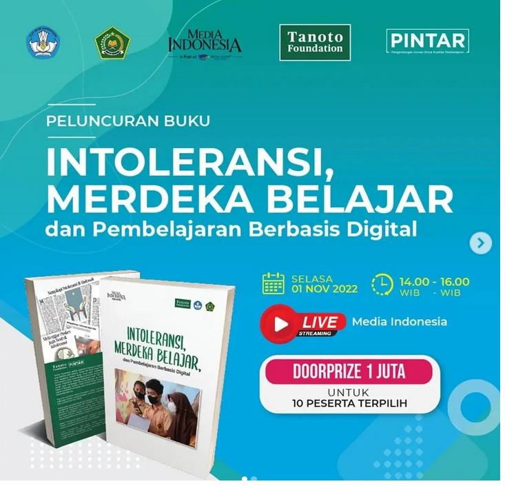 Cover buku Intoleransi, Merdeka Belajar, dan Pembelajaran Berbasis Digital.