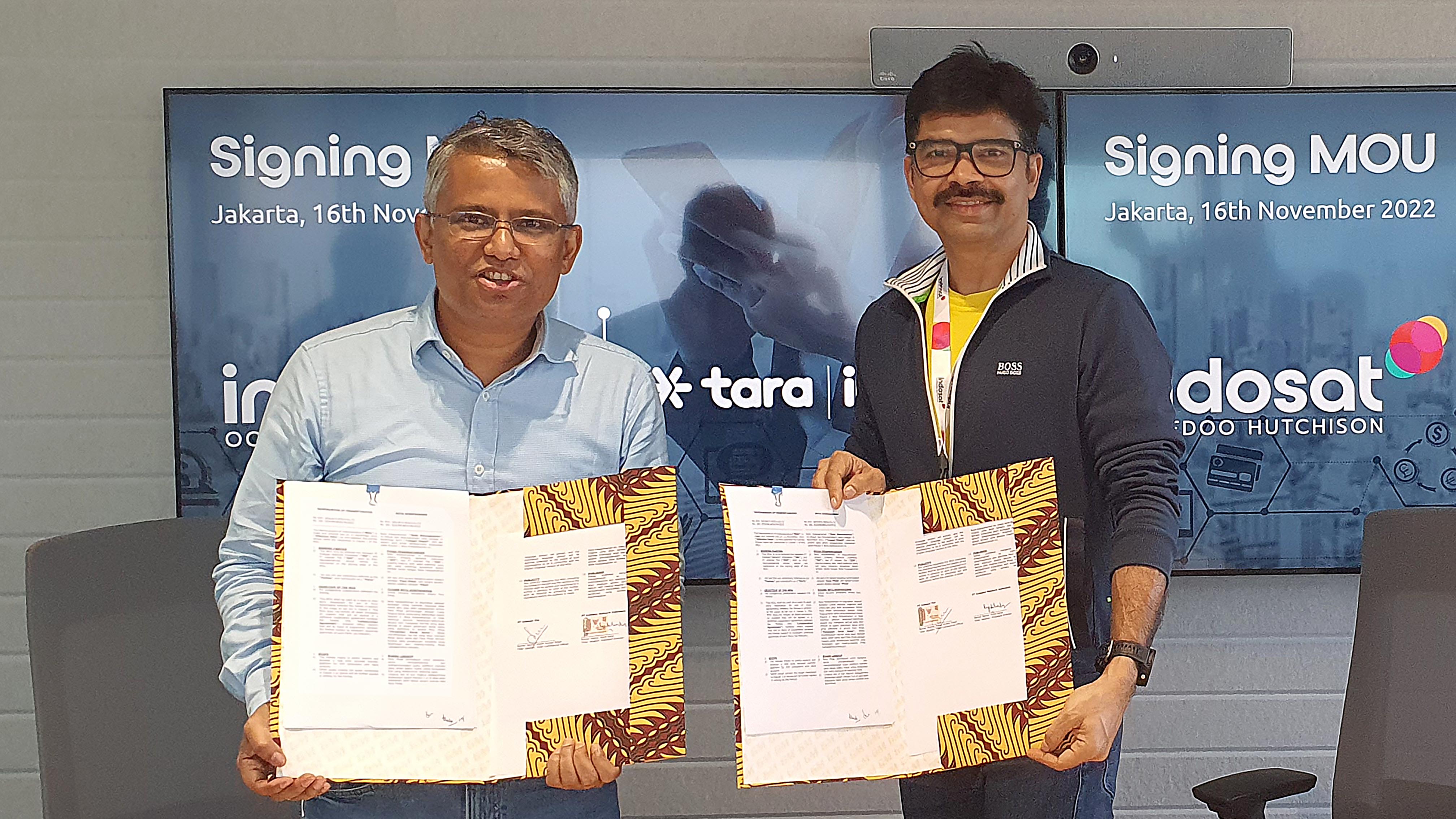 Penandatangan kerja sama antara Indosat Ooredoo Hutchison dengan Tara | Indepay