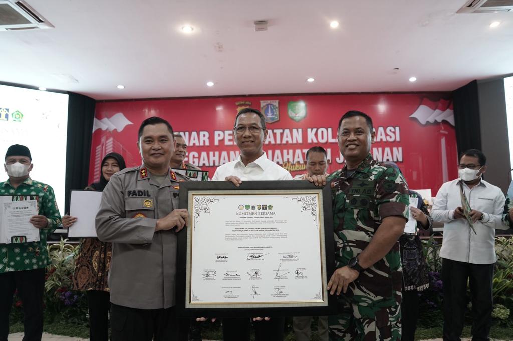 Acara peluncuran aplikasi 'Ada Polisi' oleh Kapolda Metro Jaya Irjen Pol Fadil Imran di Gedung BPMJ Polda Metro Jaya, Kamis (17/11). 