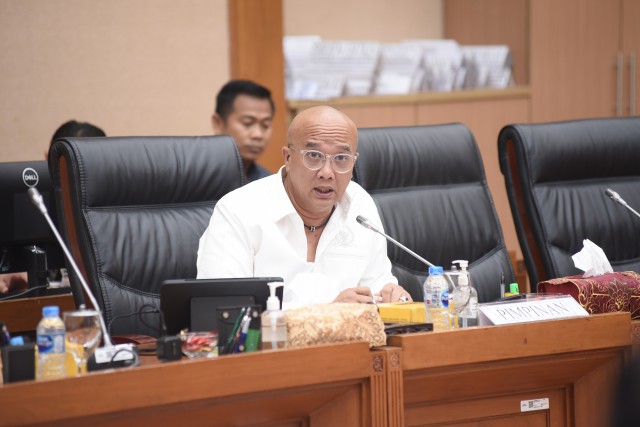 Wakil Ketua Komisi VII DPR RI Dony Maryadi Oekon saat memimpin rapat dengar pendapat (RDP) Komisi VII DPR RI.
