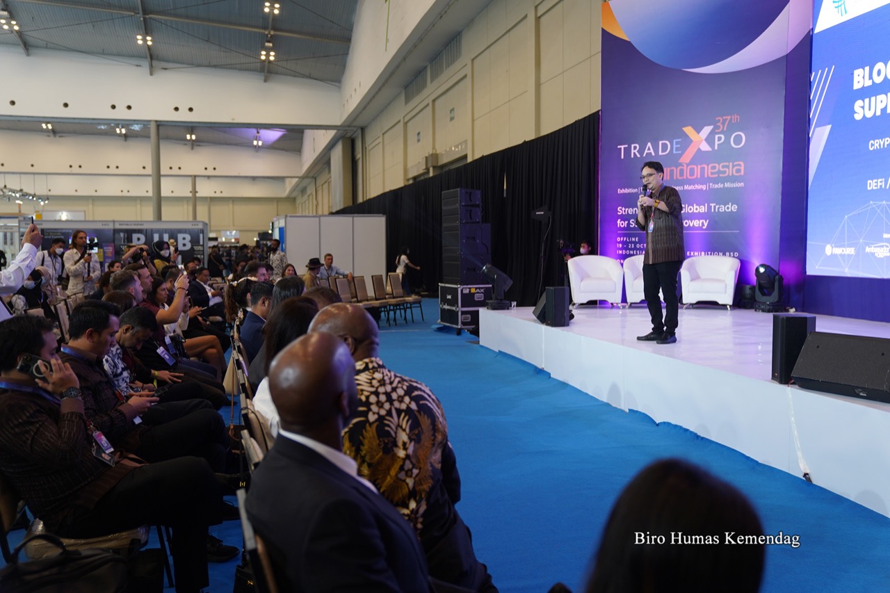 Wamendag Jerry Sambuaga mengunjungi Trade Expo Indonesia (TEI) di Indonesia Convention Exhibition (ICE) BS, Tangerang, Banten. 