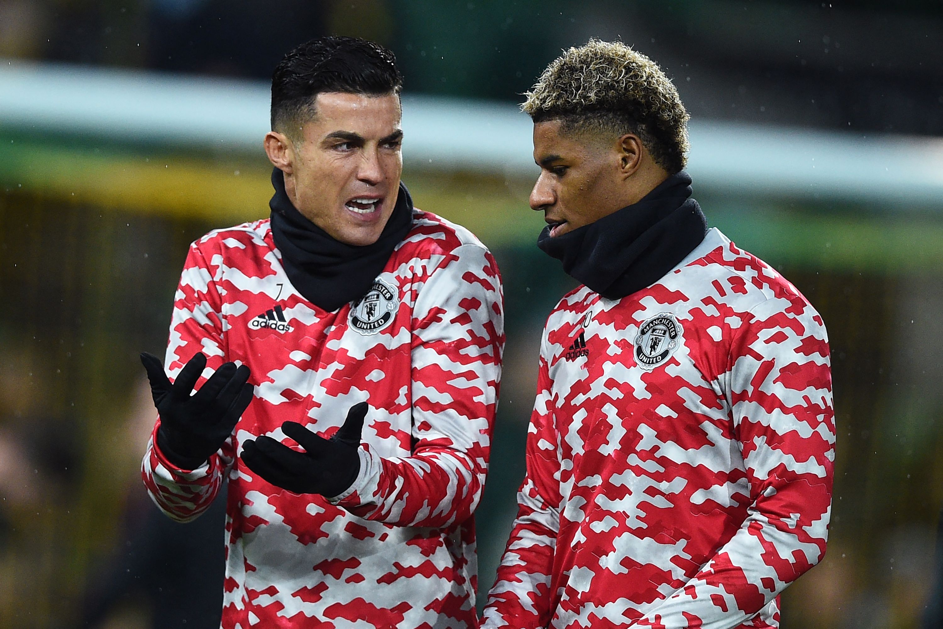 Duet penyerang Manchester United Cristiano Ronaldo dan Marcus Rashford.
