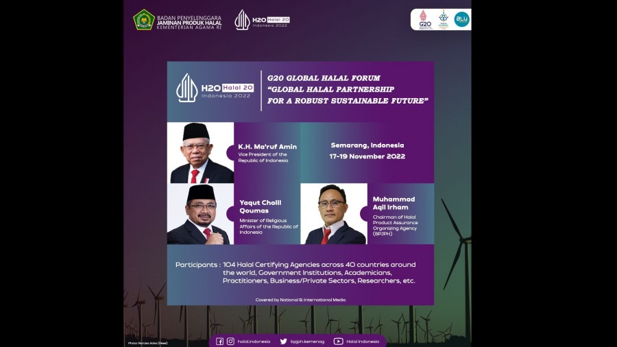 BADAN Penyelenggara Jaminan Produk Halal Kemenag menghelat Forum Halal 20 (H20), di Semarang, Jawa Tengah pada 17-19 November 2022.