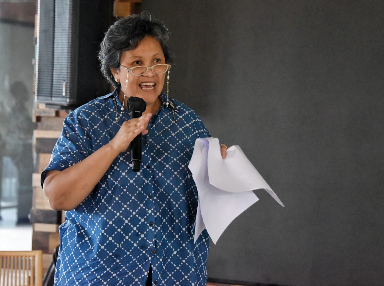 Wakil Ketua MPR RI Lestari Moerdijat saat memberi pengantar singkat dalam pemaparan Dr Otto Scharmer di Bali, Senin (14/11).