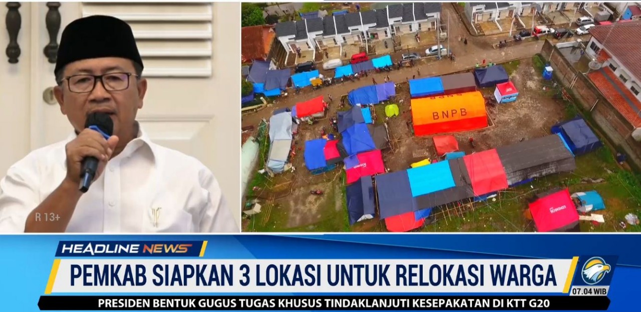 Pemkab Cianjur Siapkan 3 Titik Relokasi Warga Terdampak Gempa