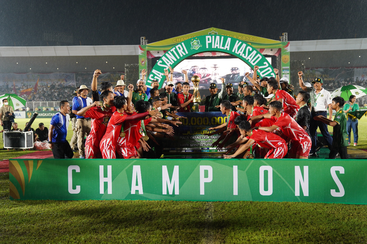 Ponpes Salafiyah Al-Falah asal Jawa Barat menjuarai turnamen Liga Santri Piala Kasad 2022. 