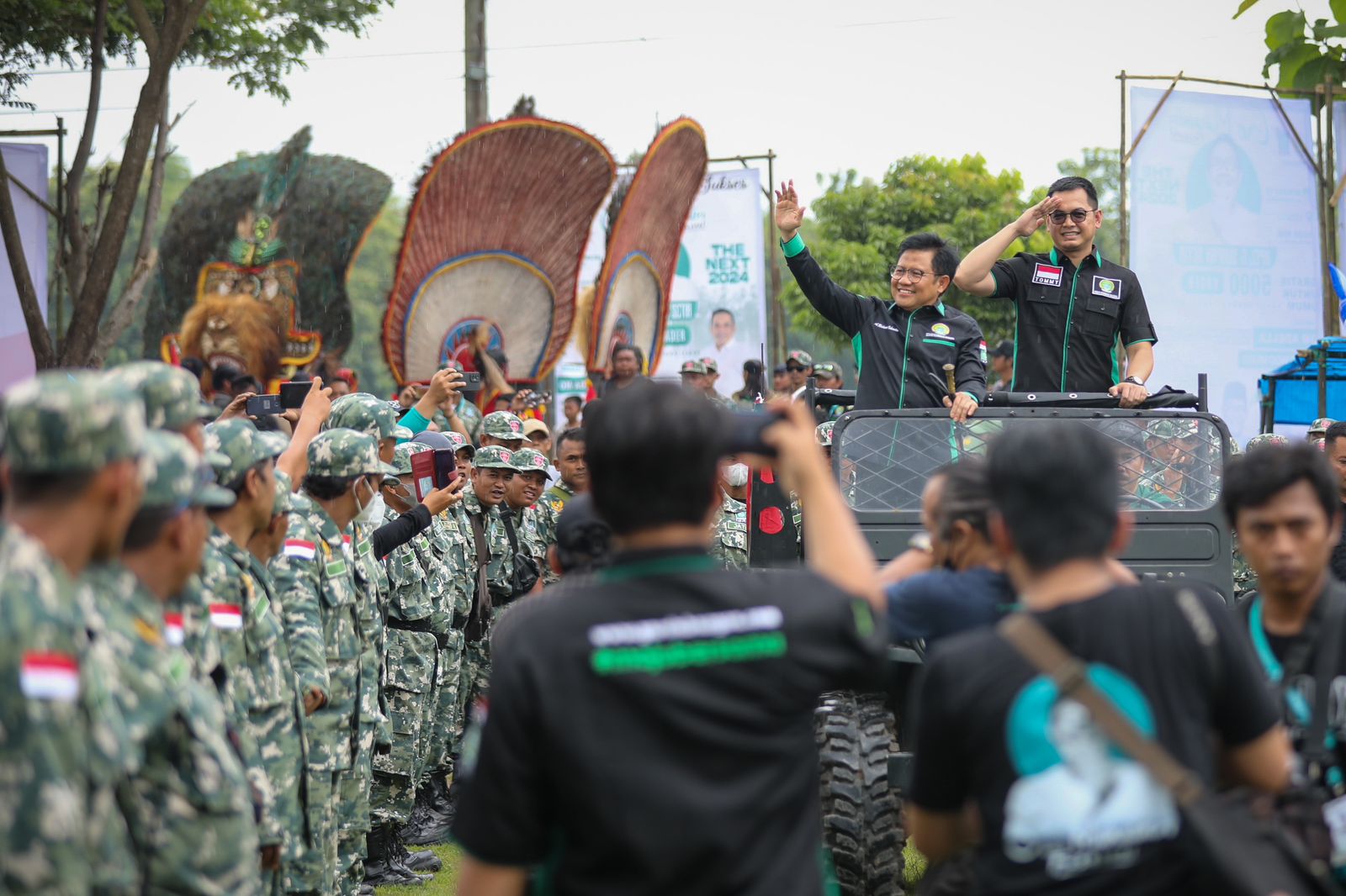 Ketua Umum PKB Abdul Muhaimin Iskandar memompa semangat 5000 kader Garda Bangsa dari 38 kabupaten/kota se Jawa Timur.