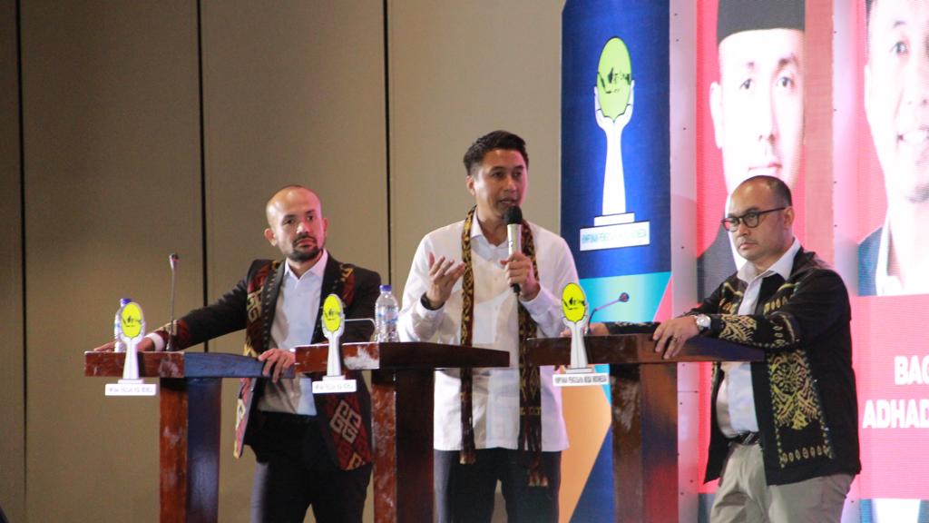 Tiga calon ketua umum Badan Pengurus Pusat (BPP) HIPMI periode 2022-2025 bertemu dalam sesi debat di Labuan Bajo, NTT. 