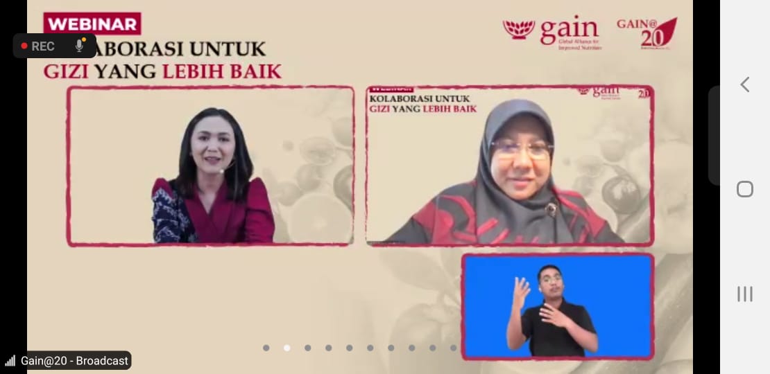 Tangkapan layar webinar Kolaborasi untuk Gizi yang lebih Baik di Jakarta, Kamis (24/11/2022)