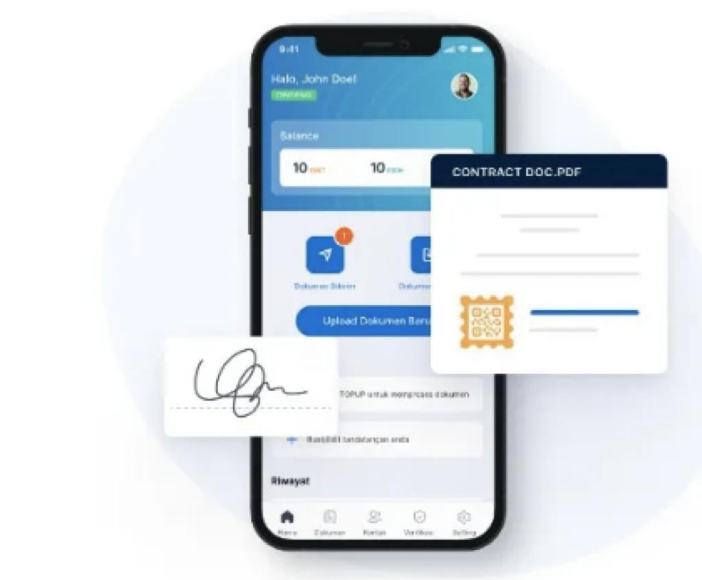 Ilustrasi membubuhkan e-materai
