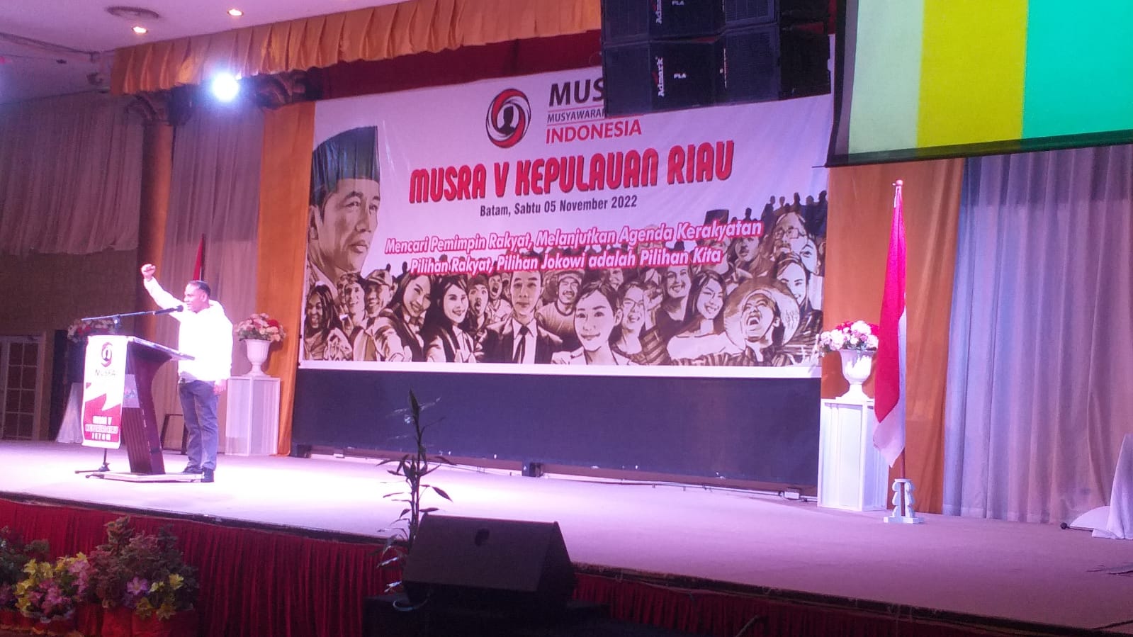 Sekretaris Musyawarah Rakyat atau Musra Taki Reinhard Parapat dalam Musra ke V di Batam, Kepri, Sabtu (5/11/2022)