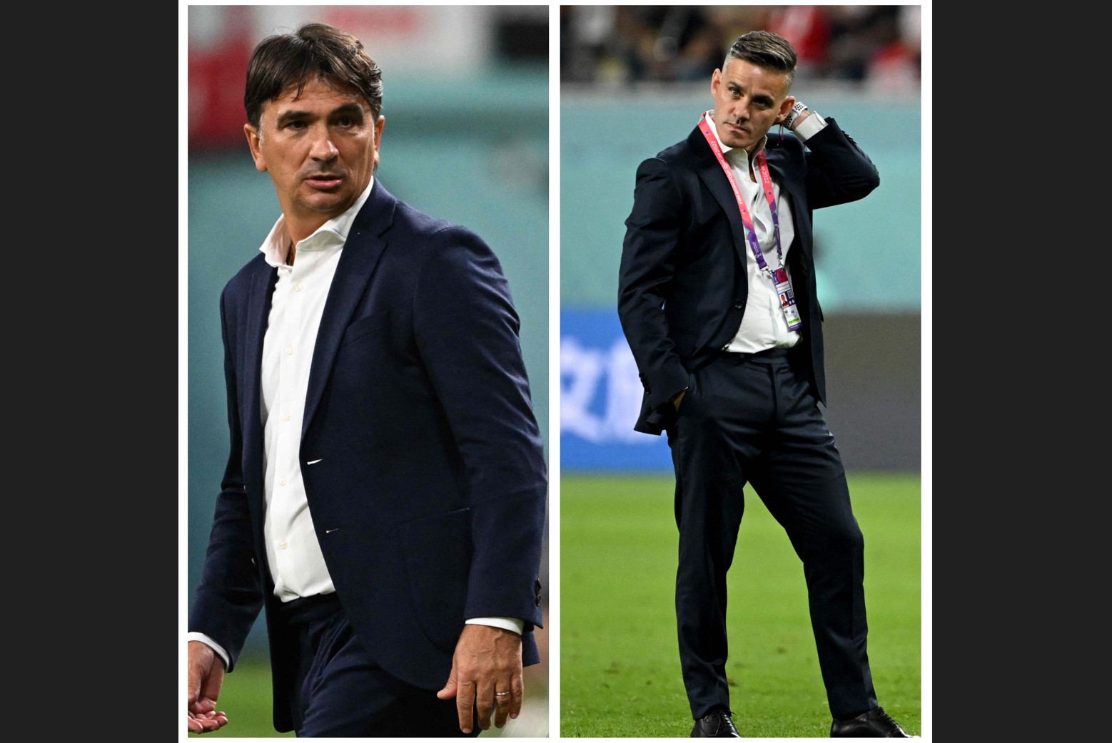 Foto kombinasi pelatih Kroasia Zlatko Dalic dan pelatih Kanada John Herdman