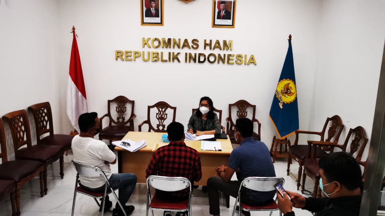 Aliansi Masyarakat Anti Mafia Tambang (Amanat) menyambangi Kantor Komnad HAM di Jakarta