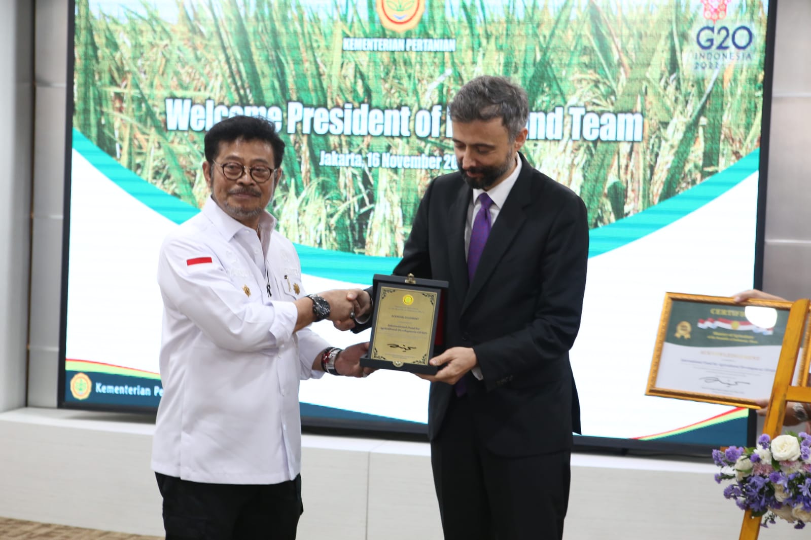 Pertemuan Mentan Syahrul Yasin Limpo dengan Presiden IFAI Alvaro Lario