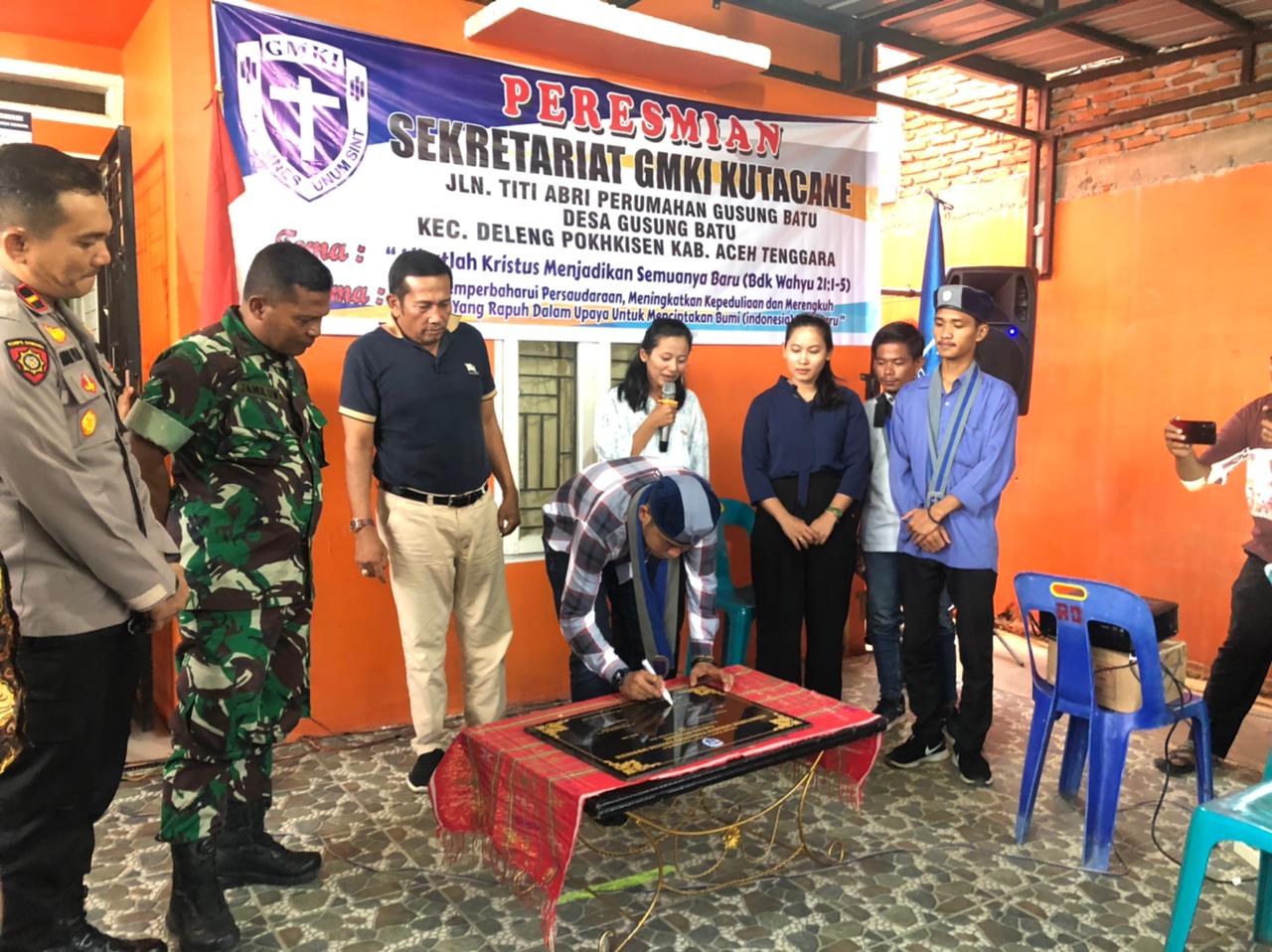 Peresmian sekretariat GMKI Kutacane, Kabupaten Aceh Tenggara, Aceh, Jumat (18/11/2022)