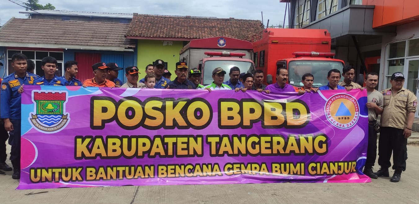 Pemerintah Kabupaten Tangerang mengirimkan bantuan logistik dan relawan bantu korban gempa di Cianjur, Jabar, Sabtu (26/11).
