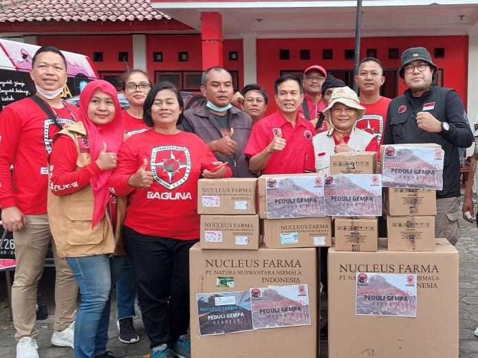 Bantuan kemanusiaan langsung diantarkan oleh Baguna DPC PDI Perjuangan ke lokasi kepada para korban terdampak gempa bumi. 
