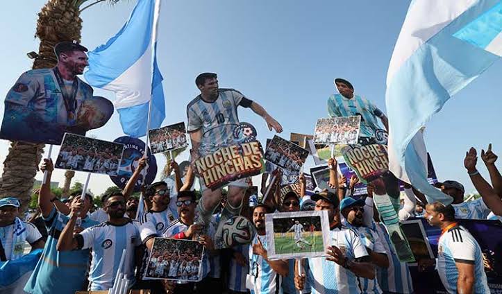 Suporter Argentina di Doha, Qatar
