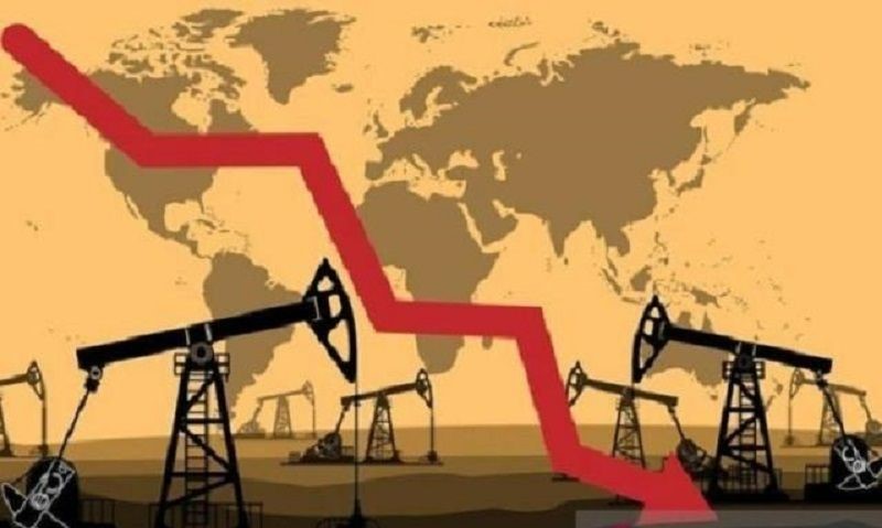 Ilustrasi harga minyak mentah dunia turun
