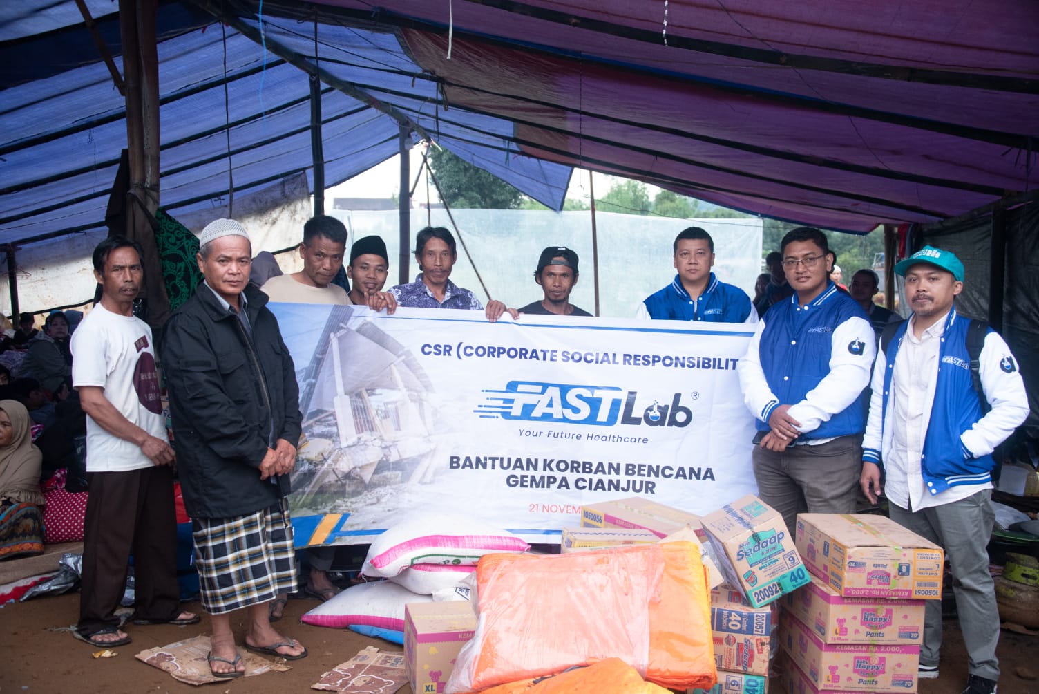 FASTLAB memberangkatkan bantuan dan relawan ke lokasi bencana gempa di Kabupaten Cianjur
