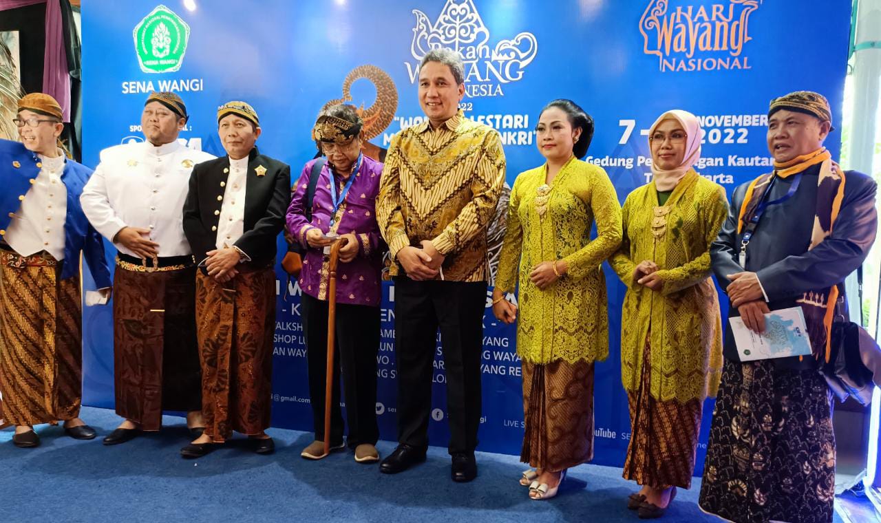  Acara pembukaan Pekan Wayang Indonesia di Gedung Pewayangan Kautaman, Jakarta Timur, Selasa (8/11).