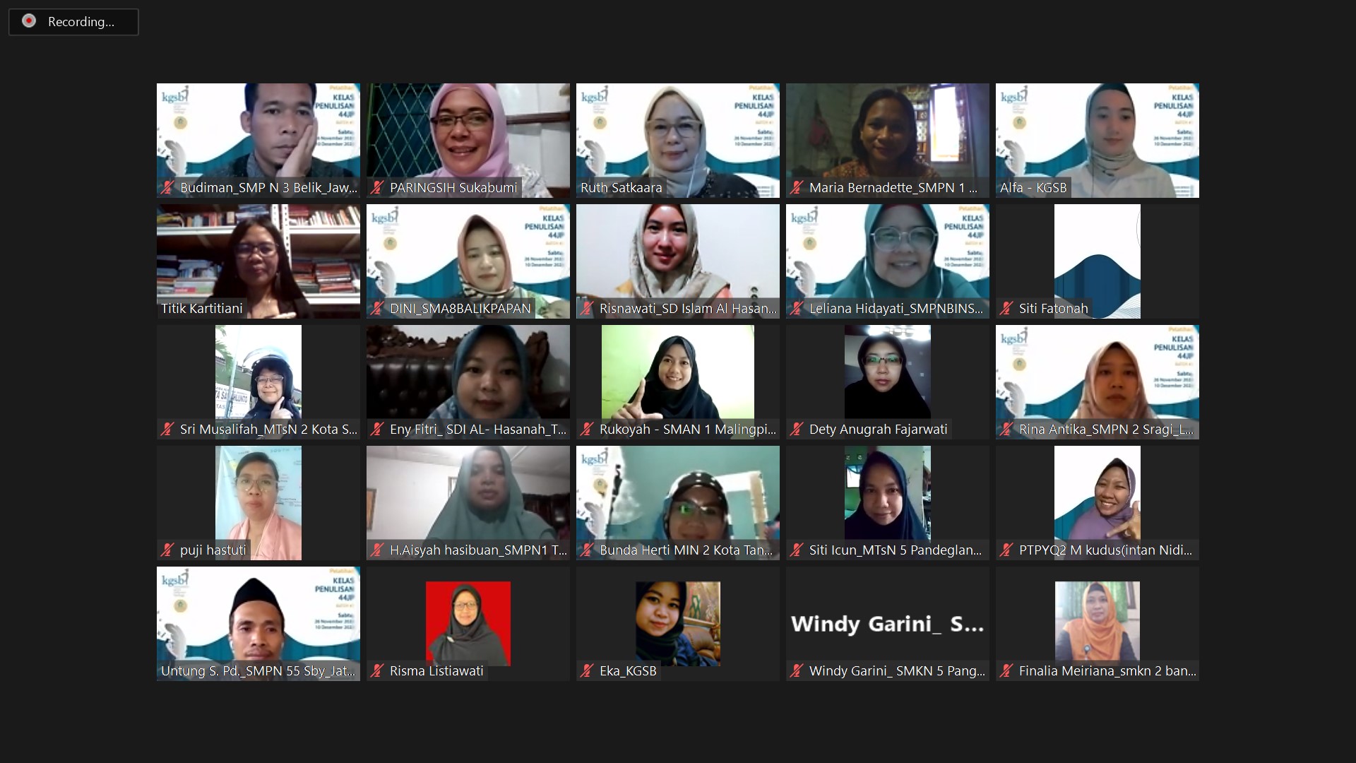 Komunitas Guru Satkaara Berbagi (KGSB) mengadakan Kelas Penulisan KGSB Batch 1