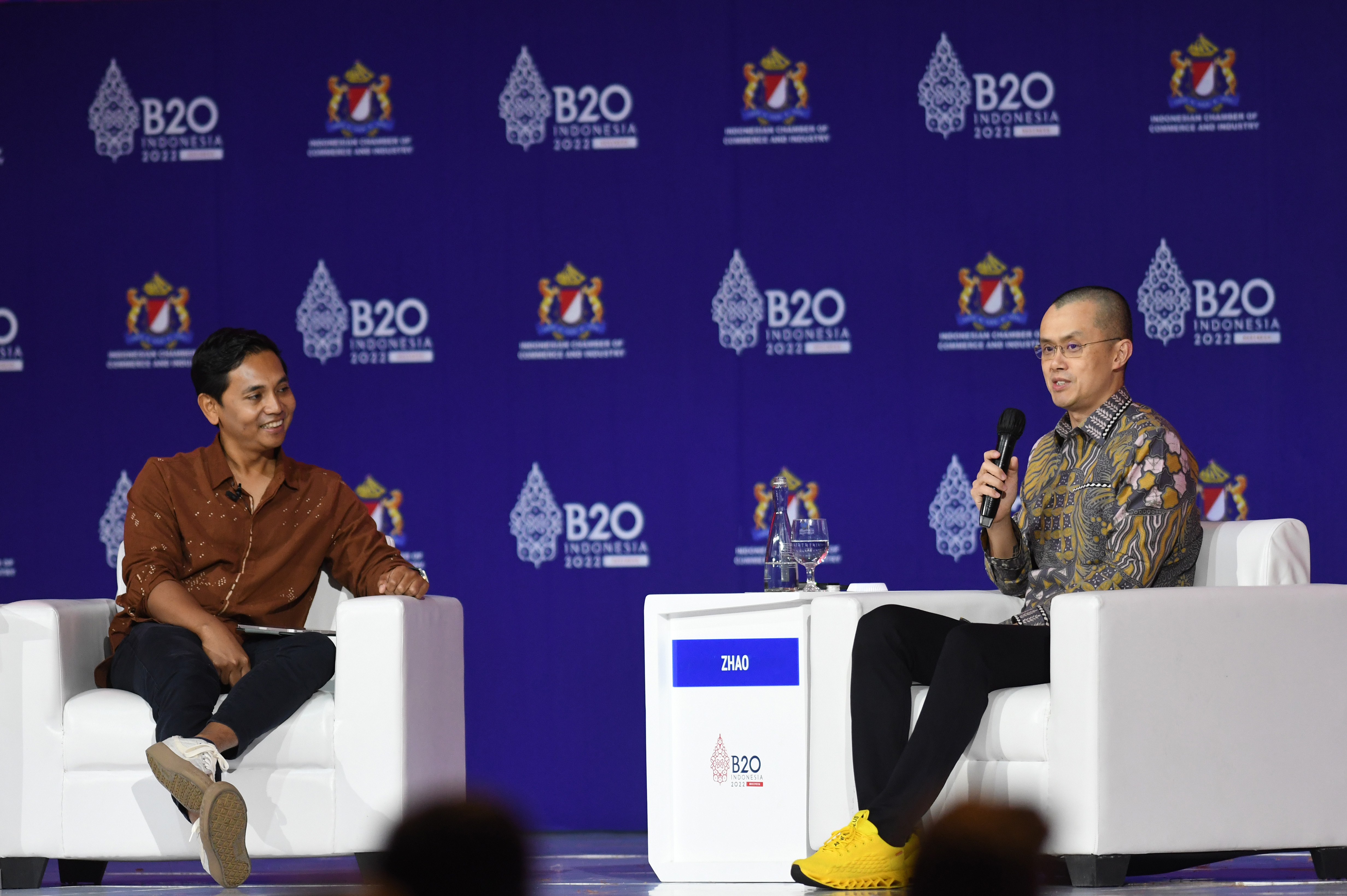 CEO Binance Changpeng Zhao saat menjadi salah satu pembicara di forum B20 Summit