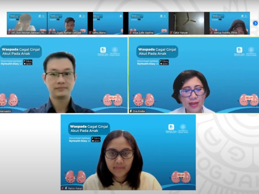 webinar bertema Waspada Gagal Ginjal Akut Pada Anak yang digelar MyHealth Diary bersama dengan Universitas Gadjah Mada Yogyakarta.