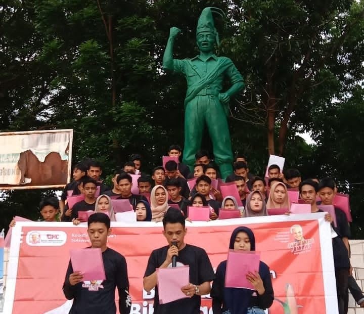 Kalangan milenial Kabupaten Takalar, Sulawesi Selatan menyatakan dukungan untuk Ganjar Pranowo presiden 2024, Minggu (13/11/2022)