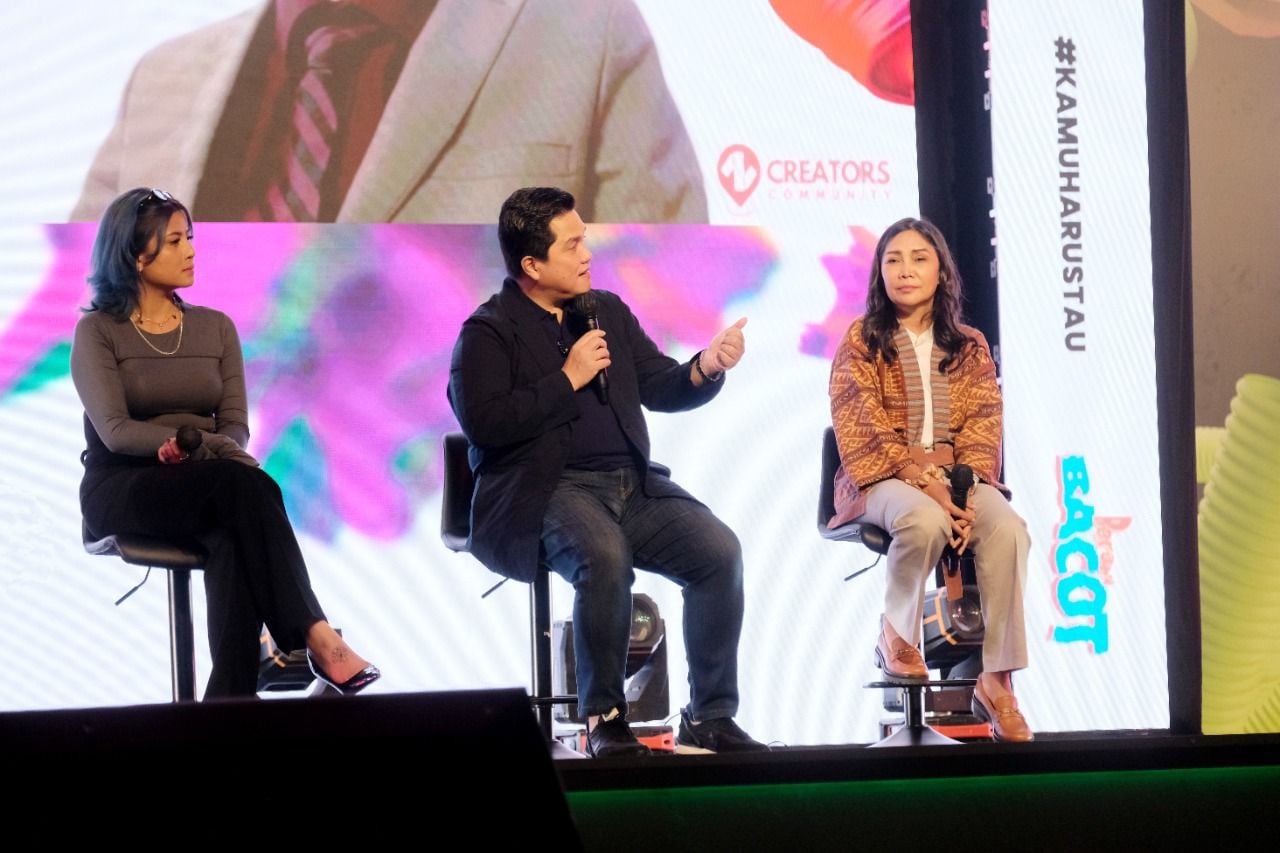 Menteri BUMN saat memberi tips kepada generasi milenial dan gen z.