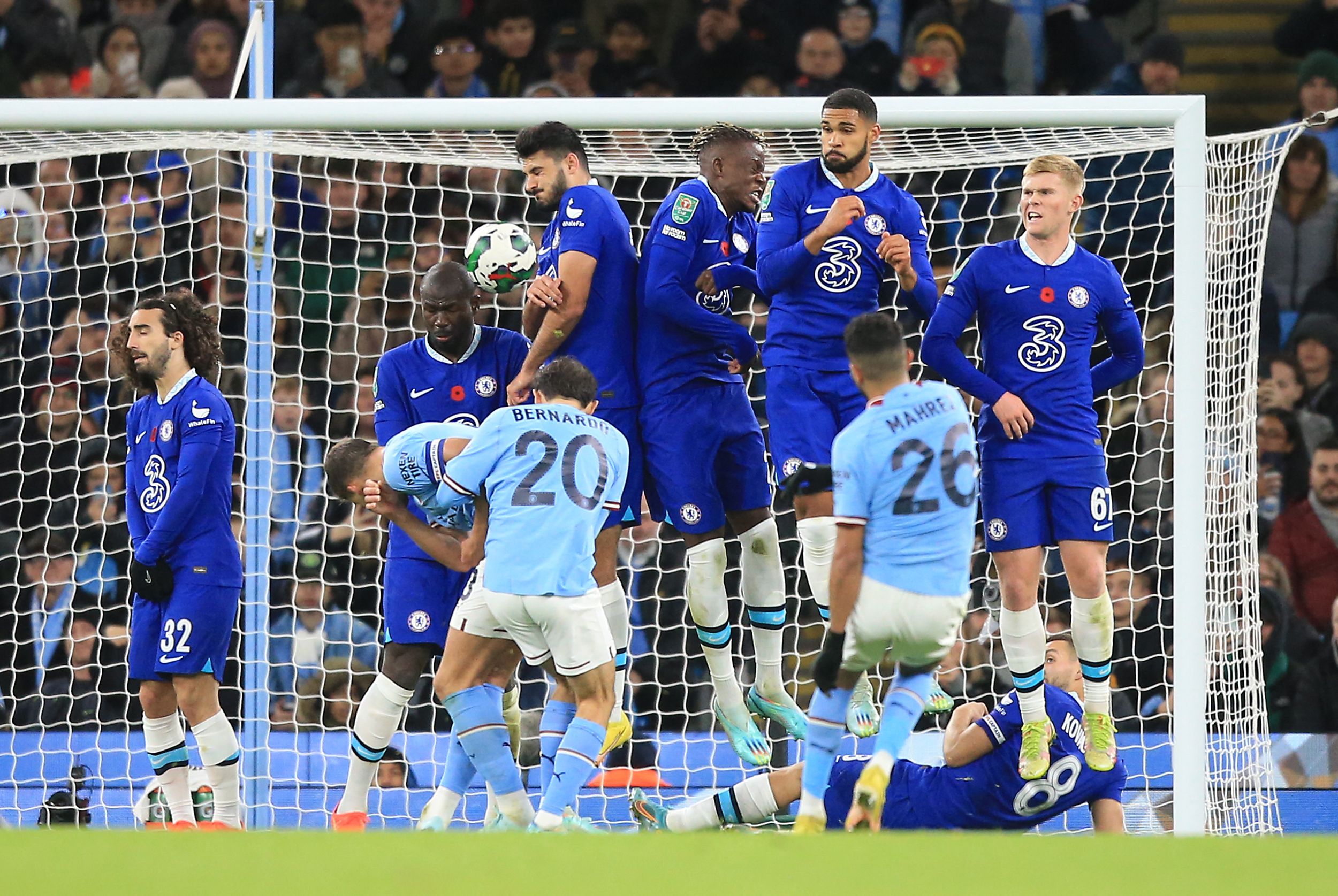 Laga Piala Liga antara Manchester City dan Chelsea di Stadion Etihad, 9 November lalu.