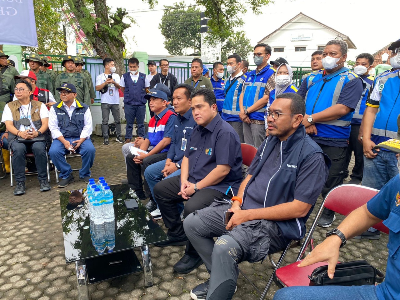 Erick Thohir Tinjau Kesiapan Posko Utama Satgas Bencana BUMN di Cianjur