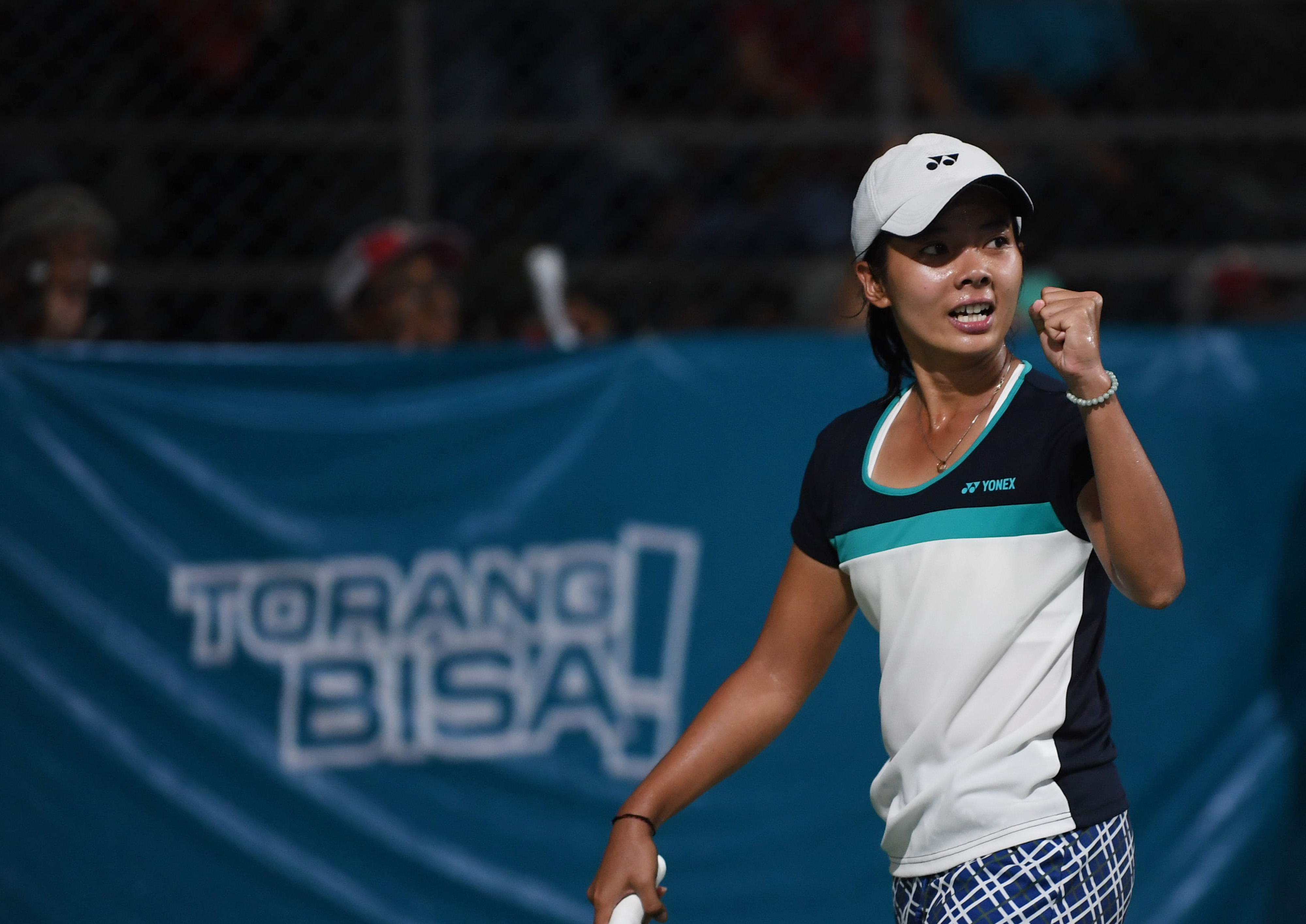 Petenis DKI Jakarta Deria Nur Haliza saat berlaga.