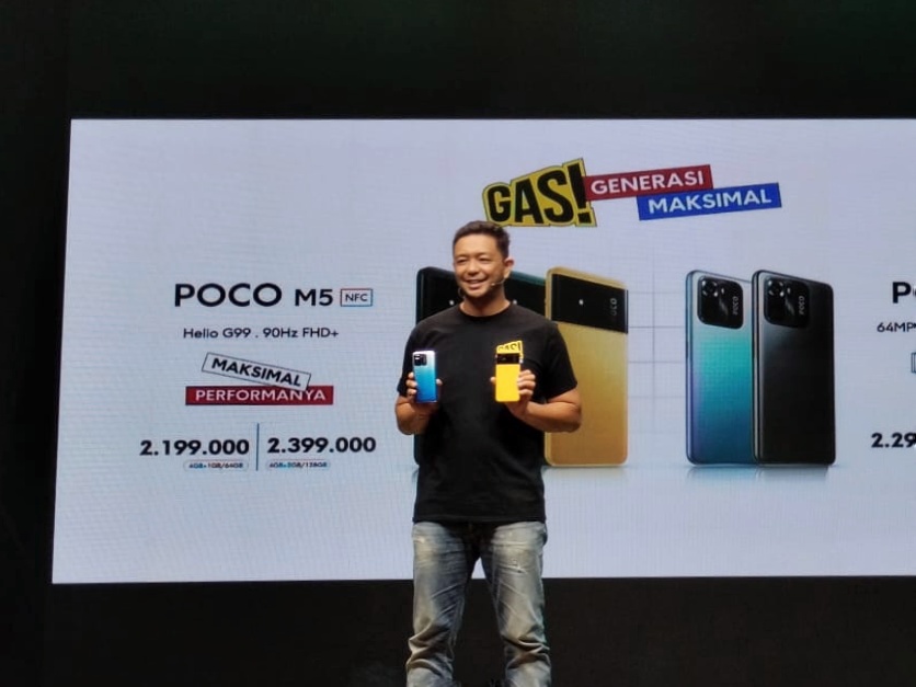 Andi Renreng, Head of Marketing POCO Indonesia, dalam jumpa pers POCO M5 series, di Jakarta, Selasa (8/11). 