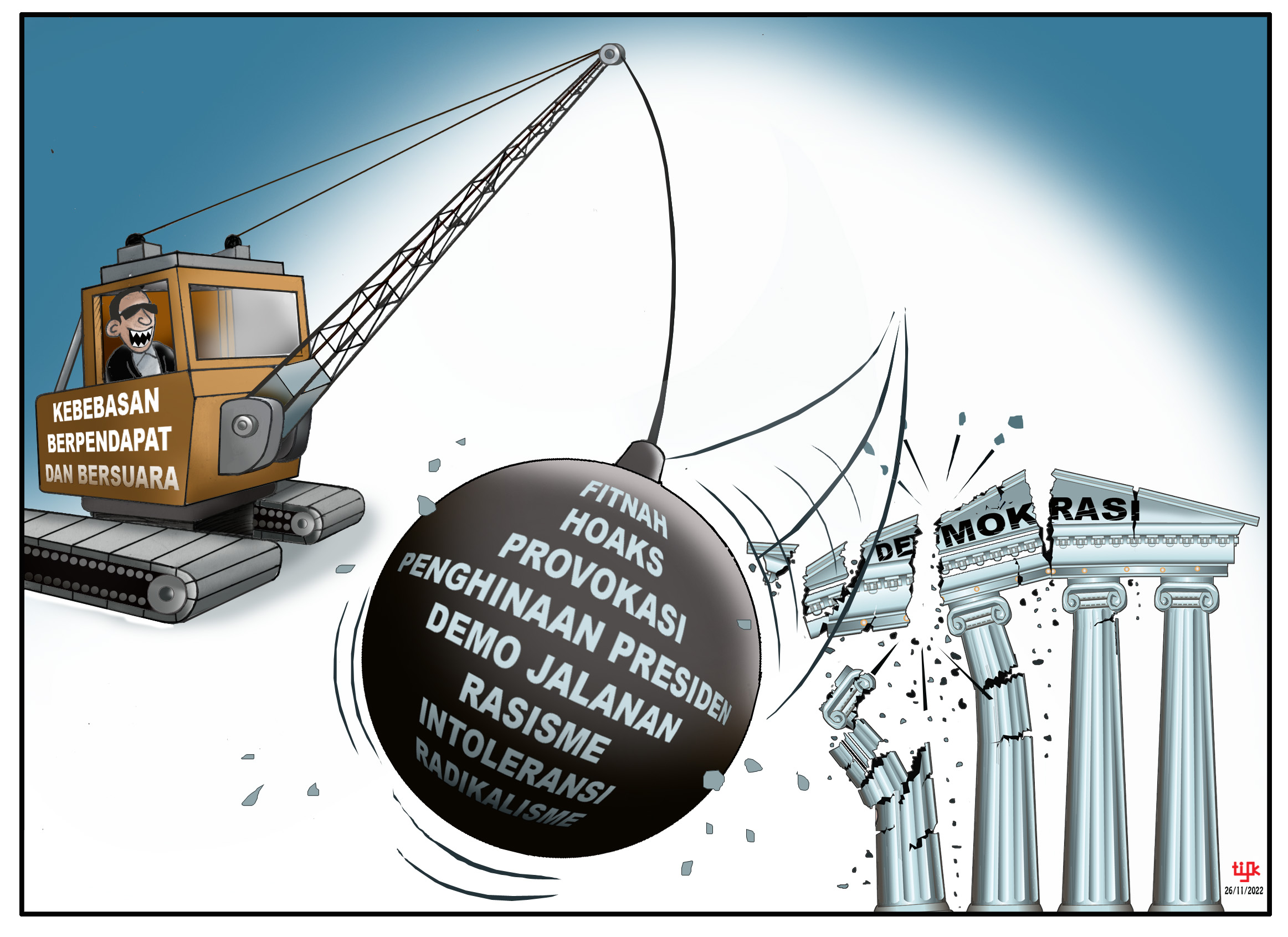 Runtuhnya demokrasi.