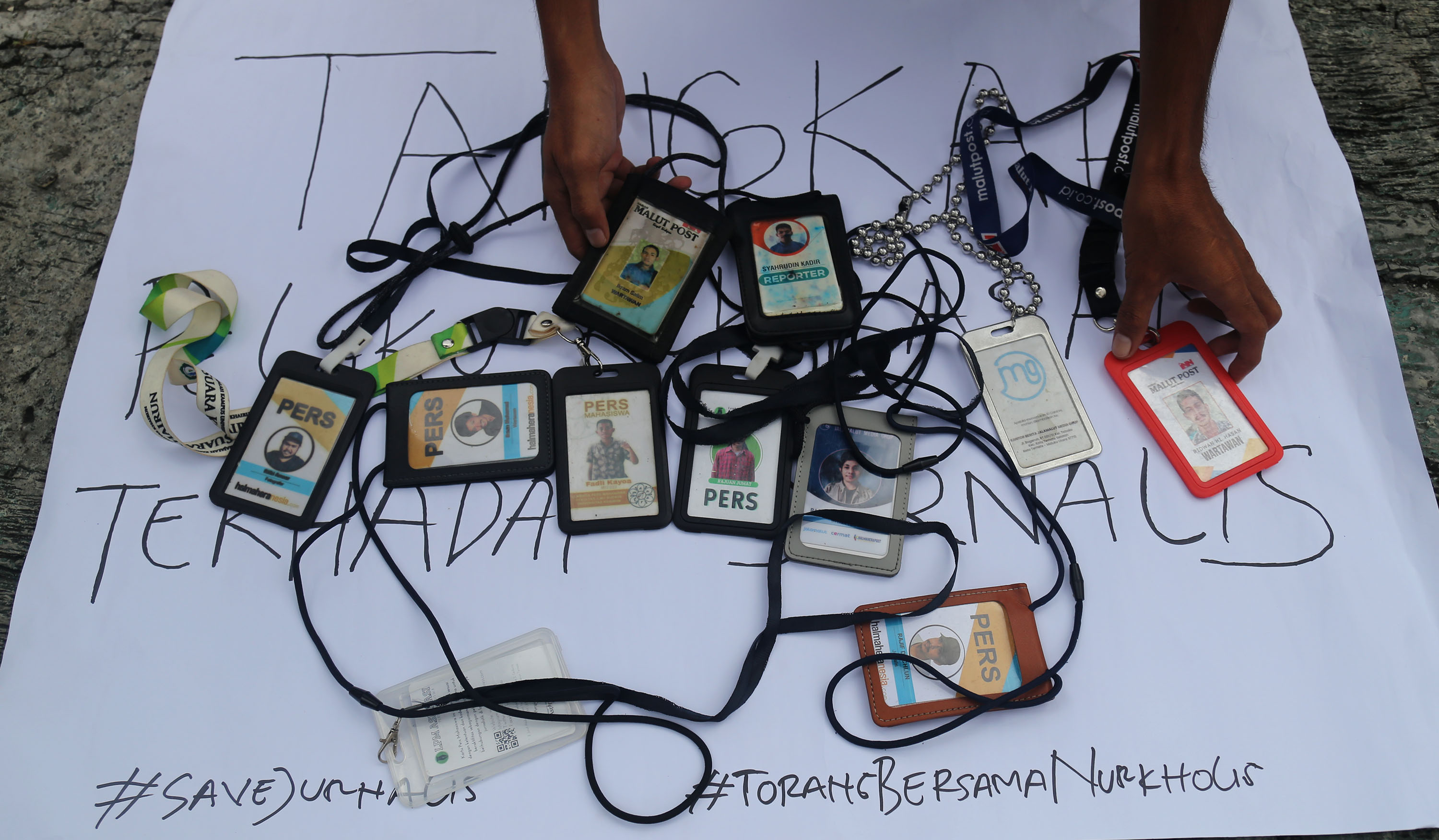 Aksi solidaritas terhadap wartawan.