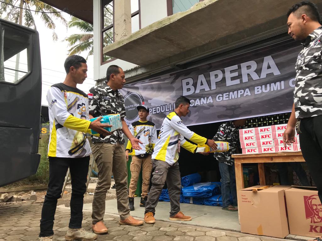 Bapera Cianjur Salurkan Bantuan bagi Penyintas Gempa