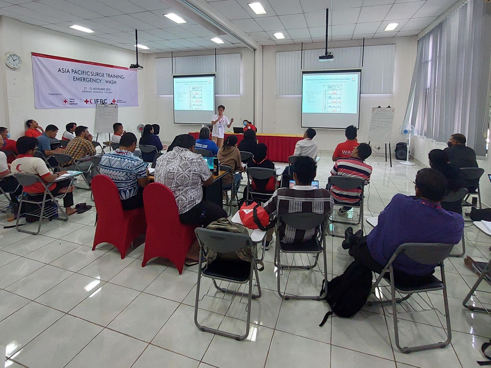 Pelatihan ini bertujuan menguatkan kapasitas respons darurat kesiapsiagaan air, sanitasi, dan kesehatan.