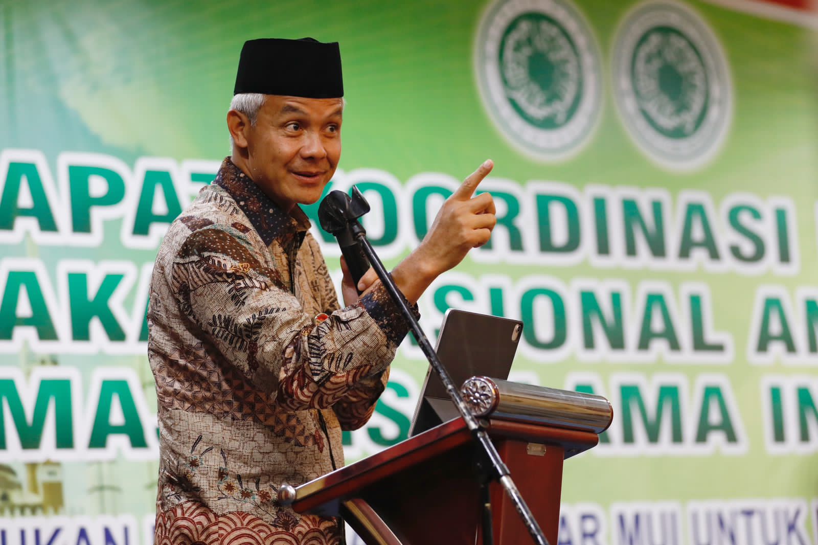 Gubernur Jawa Tengah, Ganjar Pranowo membuka rakornas gerakan antinarkoba yang digagas MUI Jateng, Selsa (29/11/2022)